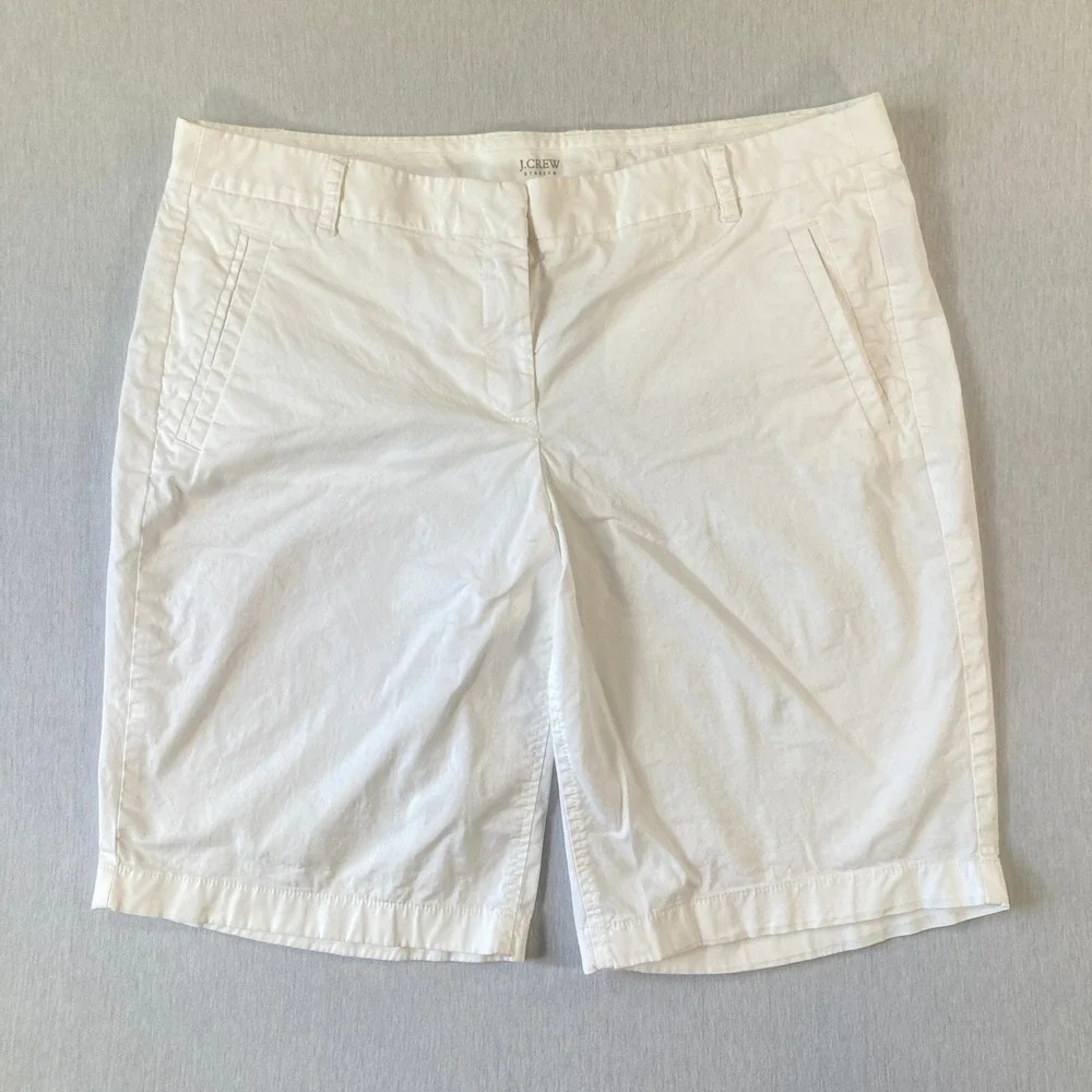 J Crew Chino Shorts Womens 12 Stretch White 10.5